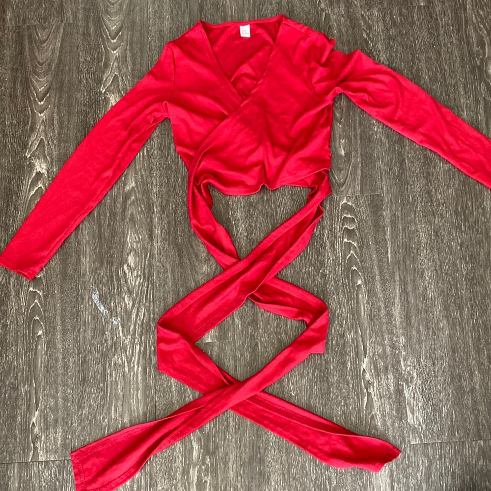 NEW sexy red wrap top